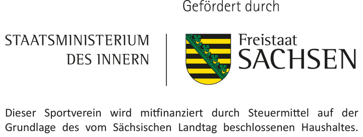 Gefördert durch das Staatsministerium | Freistaat Sachsen — Dieser Sportverein wird mitfinanziert durch Steuermittel auf der Grundlage des vom Sächsischen Landtag beschlossenen Haushaltes.